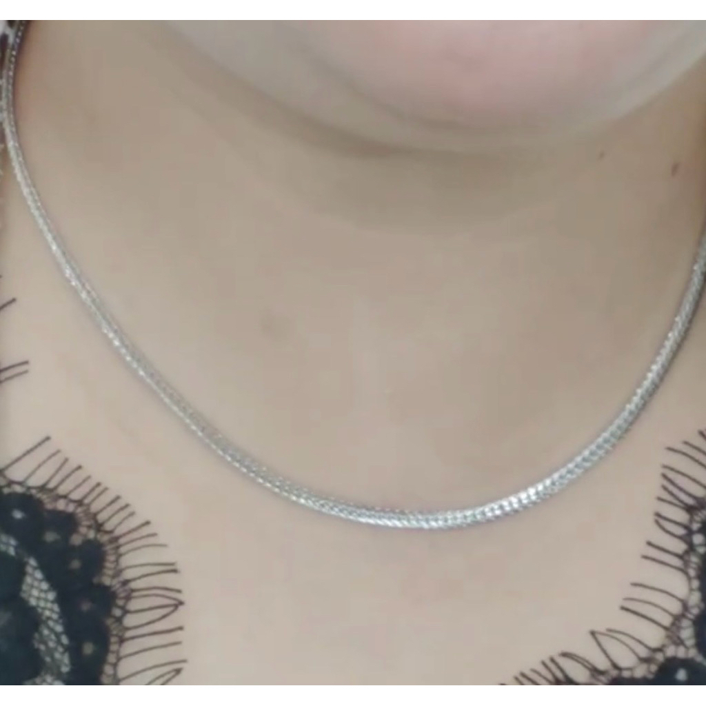 Triple Lock Japan Chain Necklace | Platinum Setting 22inches product photo 2