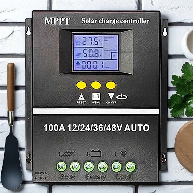 MPPT Solar Charge Controller 30A-100A, 12V-48V with LCD, Auto Battery Charger — view 6