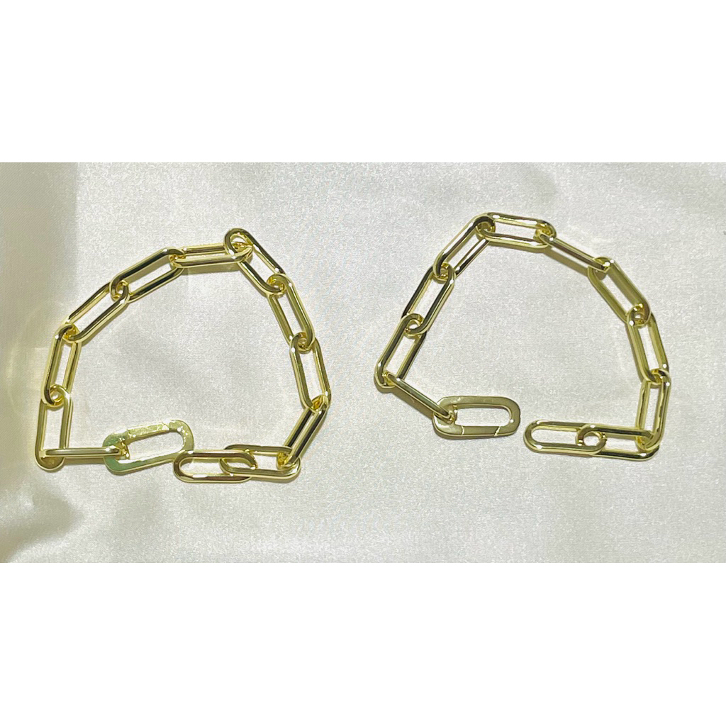 Big Paperclip Bracelet | Yellow Gold Setting | Hidden Lock | 17 cm & 18 cm product photo 5