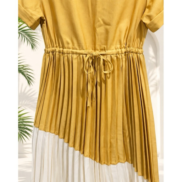 MUSTARD & IVORY PLEATED DRESS product photo 5