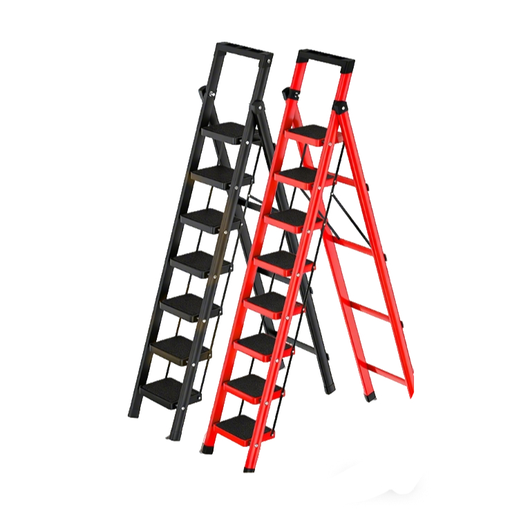 Folding Ladder 3-8 Steps, Anti-Slip Wide Pedal,Heavy Duty 400kg Load,Carbon Steel, Easy Fold & Store — view 8