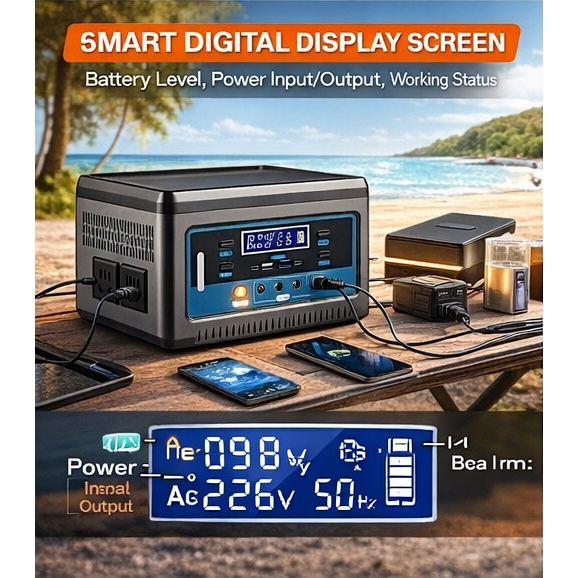 Portable 600W / 489600MAH Power Station, 220V High-Capacity Outdoor Battery Generator for Camping — view 5