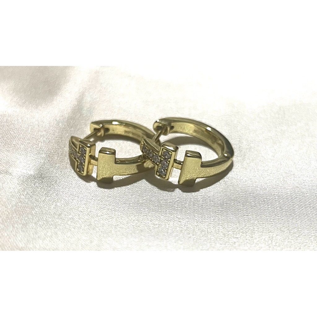 Tiff-Inspired Loop Earrings with Diamond Accents | Yellow Gold & Platinum Settings product photo 5
