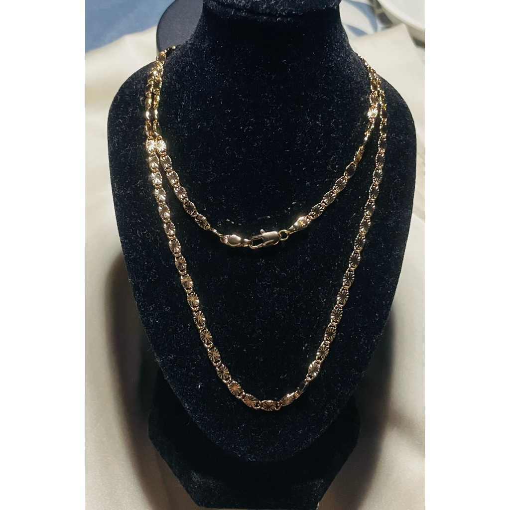 Vintage Dia-Cut Long Chain Necklace | Champagne Gold Setting product photo 3