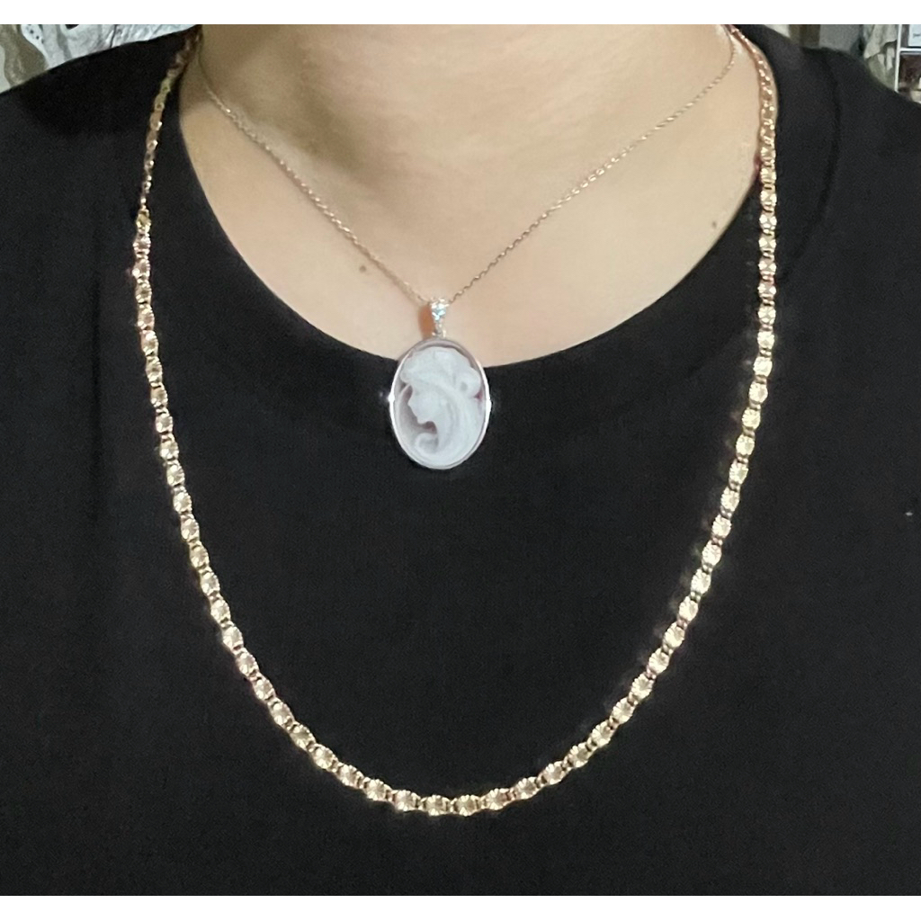Vintage Dia-Cut Long Chain Necklace | Champagne Gold Setting product photo 4