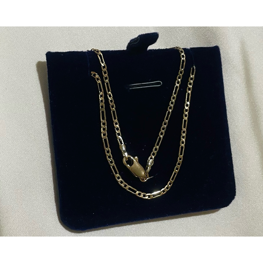Figaro Chain Necklace 2mm | Premium Champagne Setting 18inches product photo 3
