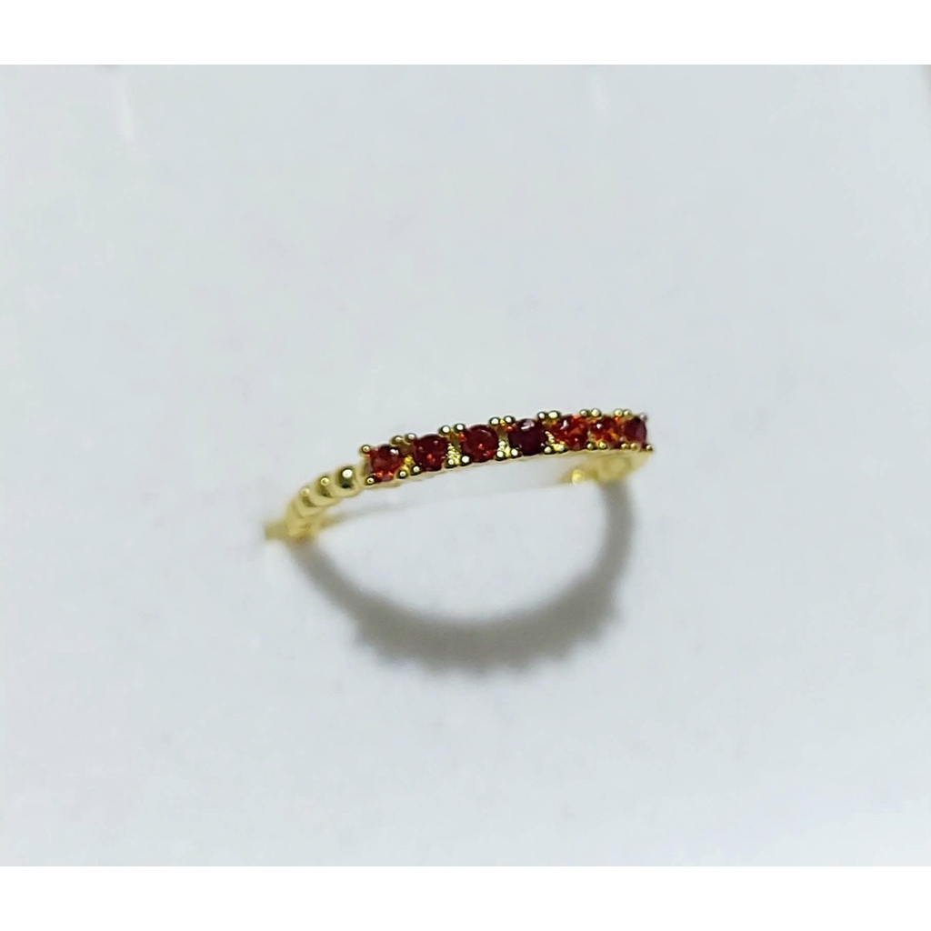 Garnet Eternity Bubble Ring | Yellow Gold Setting adjustable product photo 3