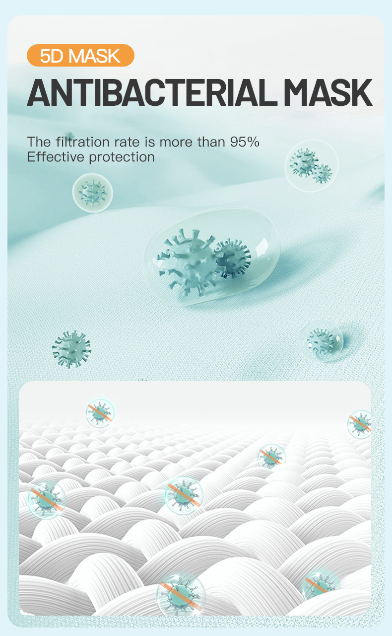 50PCS 5D mask kn95 facemask original disposable butterfly face mask 5