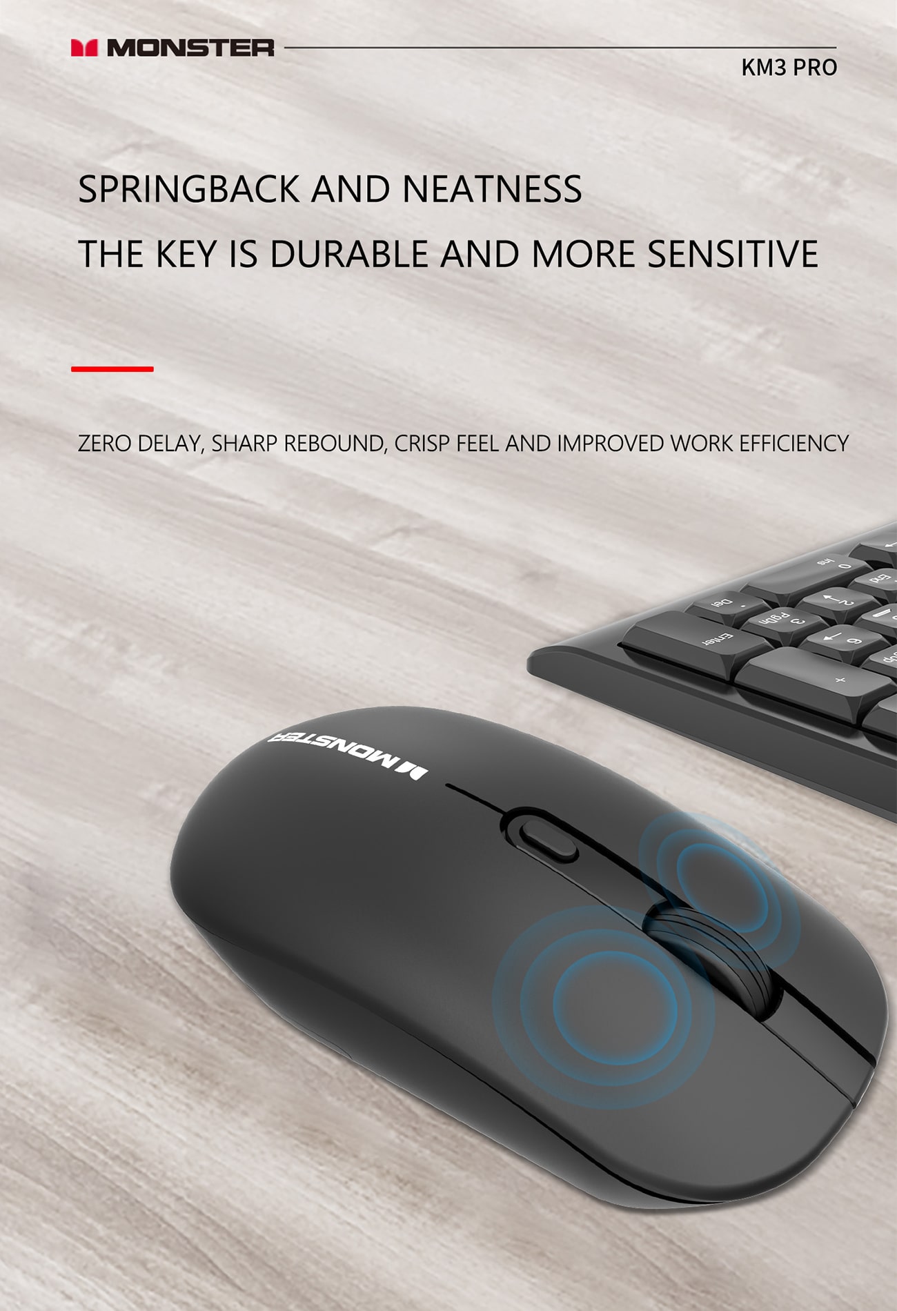 Monster Airmars KM3 Pro Wireless Keyboard & Mouse (SEAKM3PRO