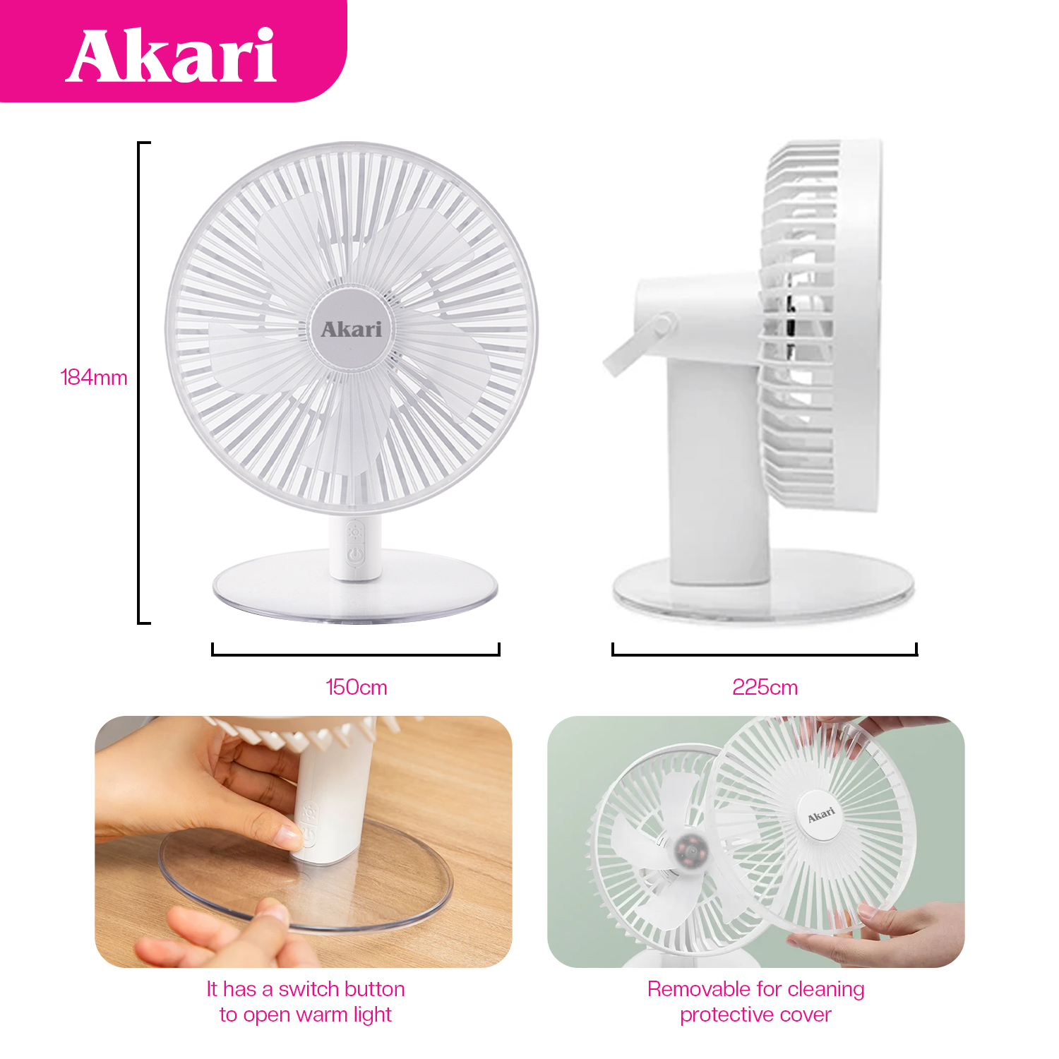 B1T1 Akari Rechargeable LuSCENT Fan (ARF-134) – Akari.store