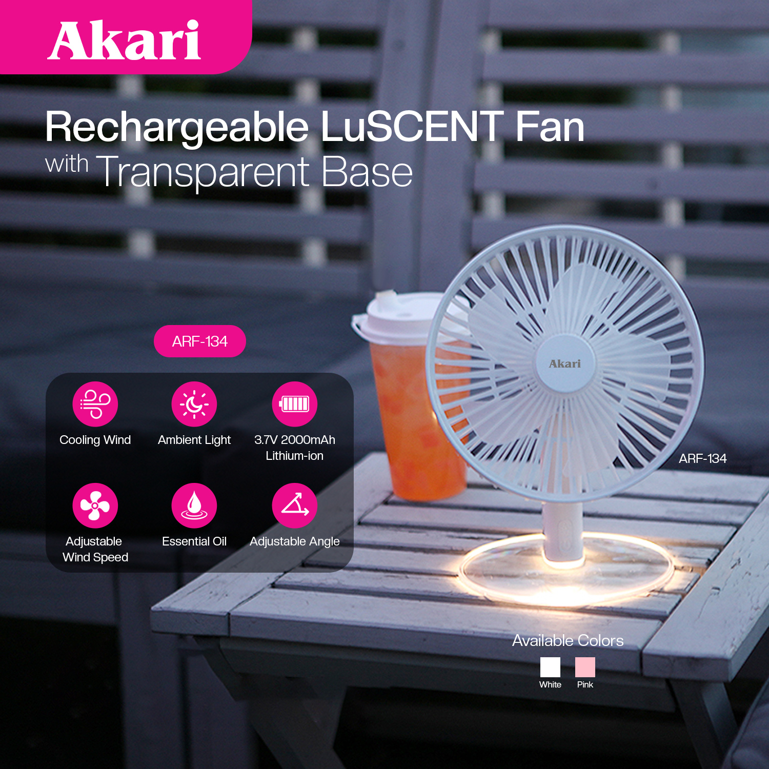 B1T1 Akari Rechargeable LuSCENT Fan (ARF-134) – Akari.store