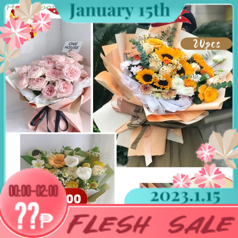 20pcs Bouquet Wrapper Paper Twocolor Wrapping Flower Paper Waterproof