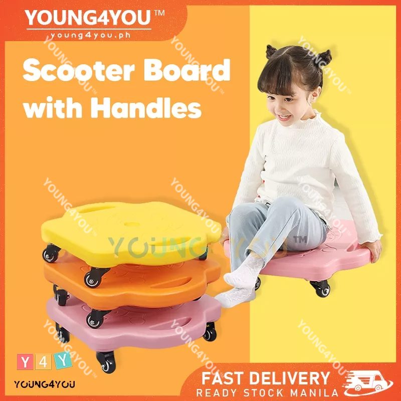 Y4Y Indoor Scooter Board with Handle Sensory Training Equipment PE