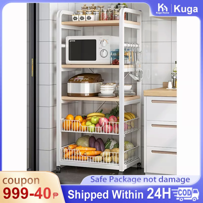 Kitchen Kitchen Rack Kitchen Organizer Shelf with Wheels Steel