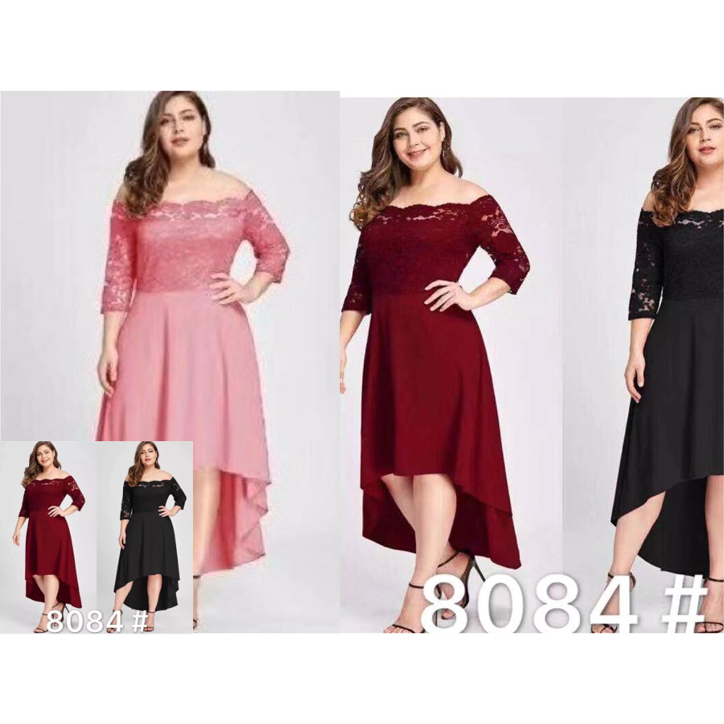 ANGELFASHION WOMEN PLUS SIZE OFF SHOULDER ELEGANT COCKTAIL | Shopee  Philippines