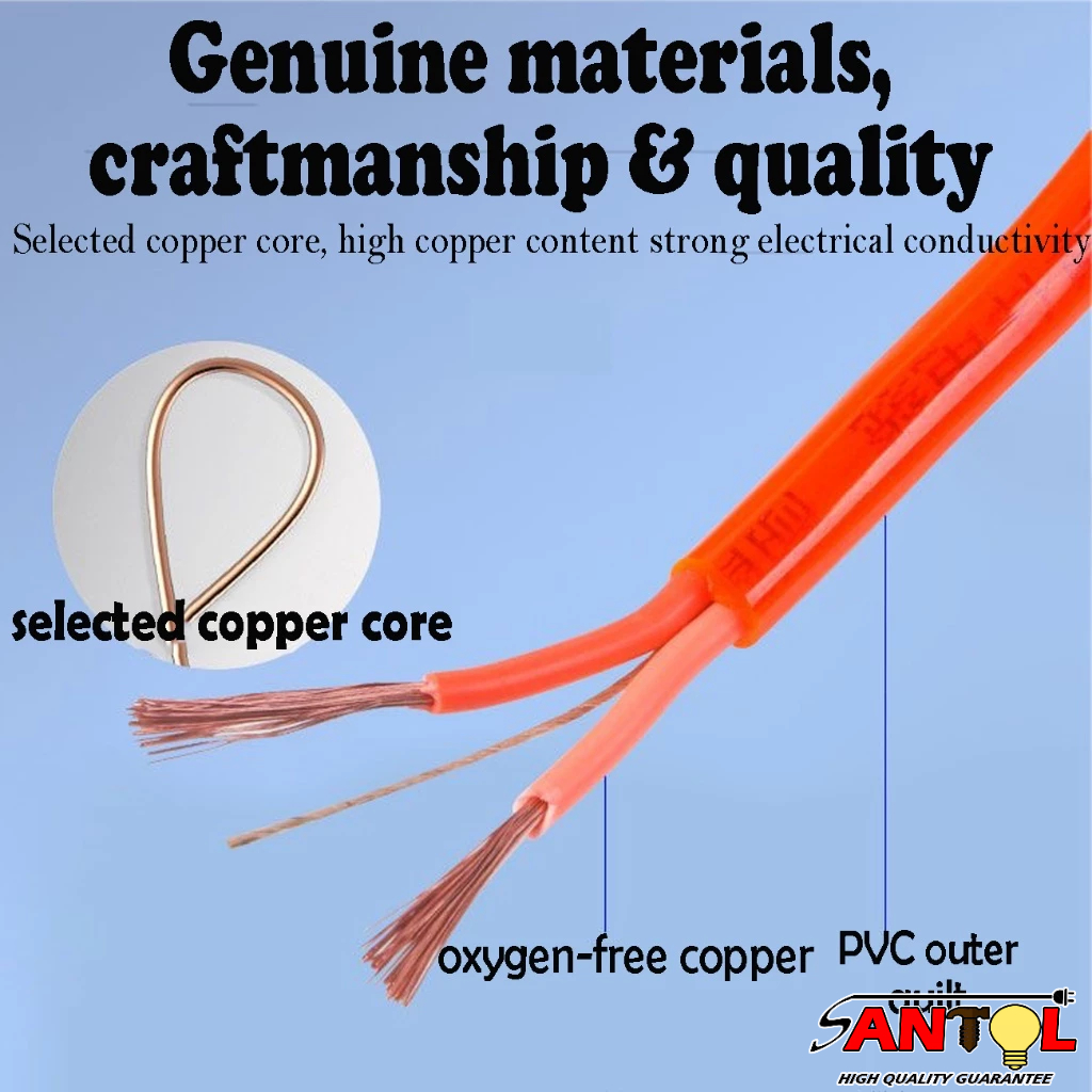 100M Outdoor Heavy Duty Cord #10 #12 #14 Round 2 Core Power Cable Household Sheathed Fireproof Wire — view 5