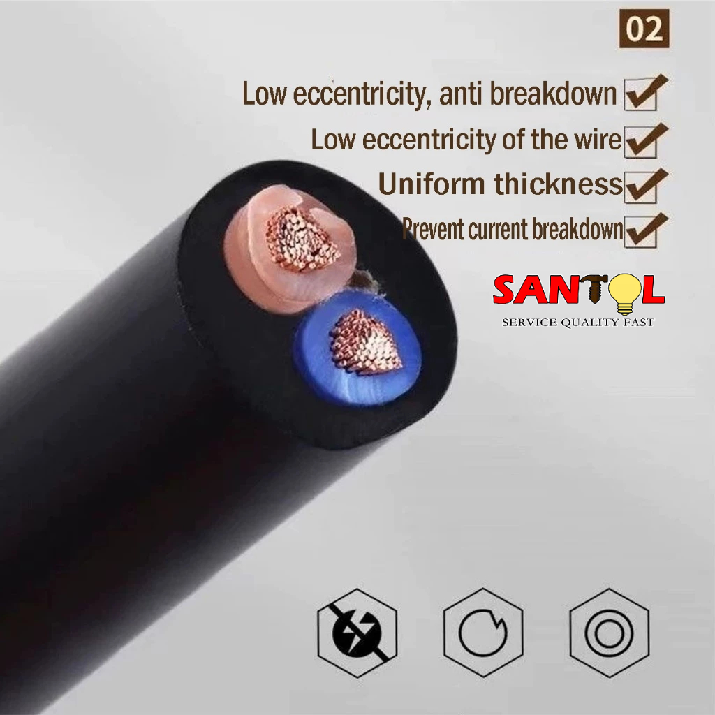 20 meters Heavy Duty RVV Black White Cable 2x4 mm² Extension Wire Pumb Welding Motor Light Cords — view 7