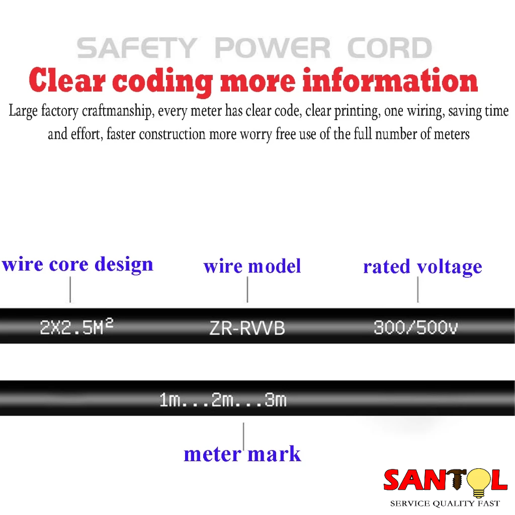 20 meters Heavy Duty RVV Black White Cable 2x4 mm² Extension Wire Pumb Welding Motor Light Cords — view 2