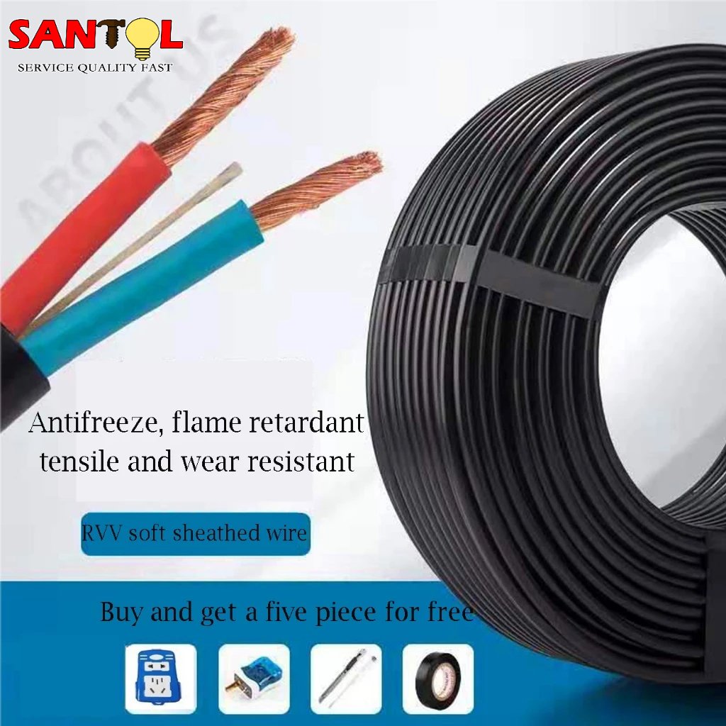 20 meters Heavy Duty RVV Black White Cable 2x4 mm² Extension Wire Pumb Welding Motor Light Cords — view 4
