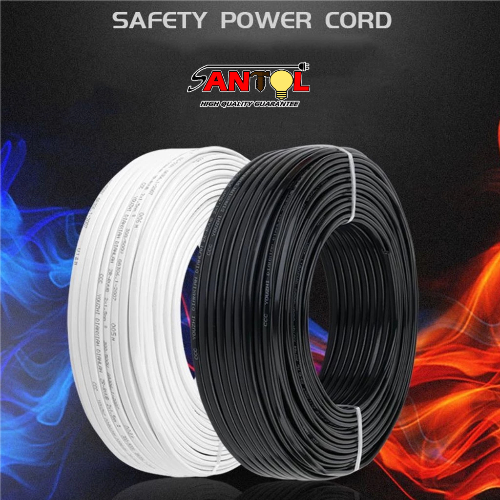 100meters Standard #14 #12 Household Sheathed Wire Outdoor Waterproof 2 Cores Extension Power Cord — view 7