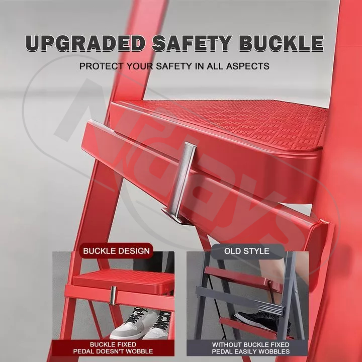 Ladder Foldable Aluminum Heavy Duty Thick Home Portable Ladder With Tool Rack Step Ladder - Image 6