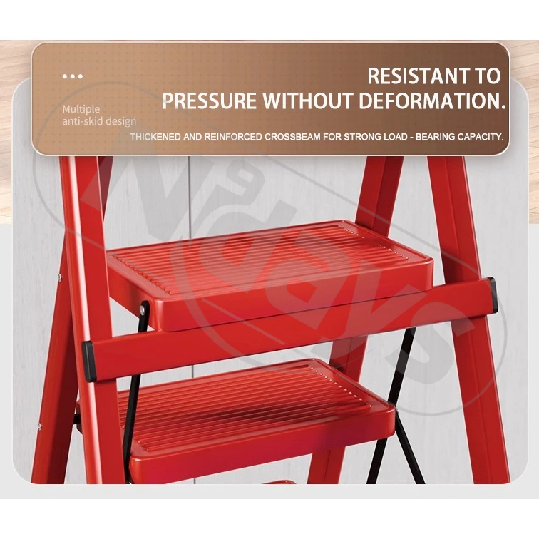 Ladder Foldable Aluminum Heavy Duty Thick Home Portable Ladder With Tool Rack Step Ladder - Image 5