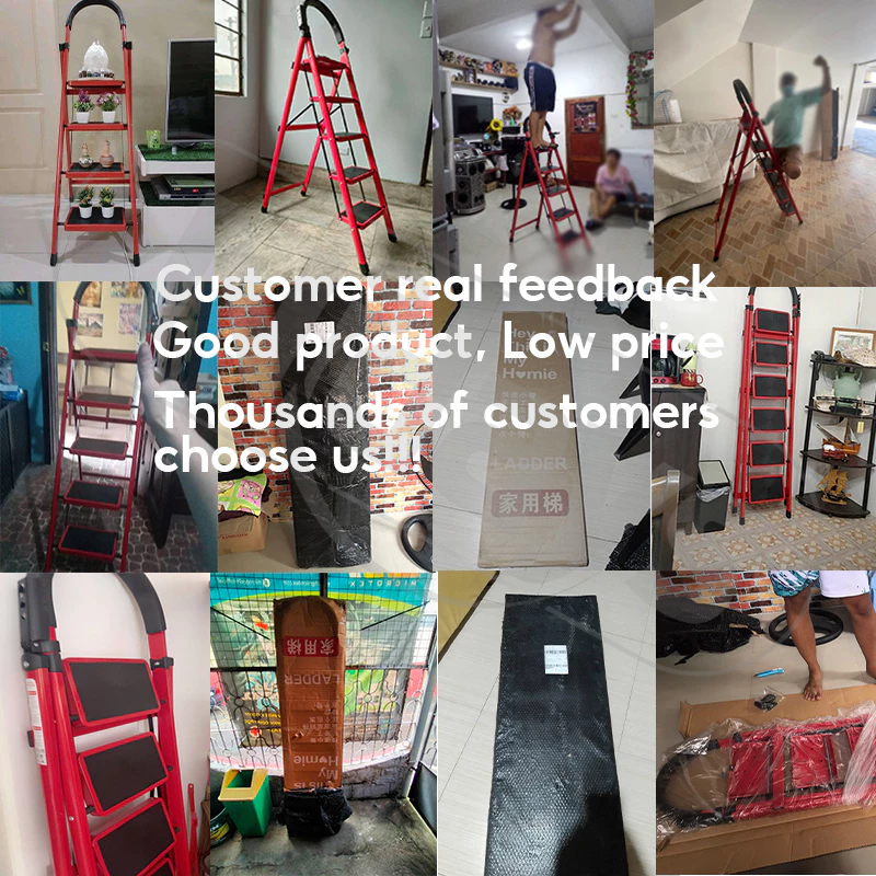 Ladder Foldable Aluminum Heavy Duty Thick Home Portable Ladder With Tool Rack Step Ladder - Image 2