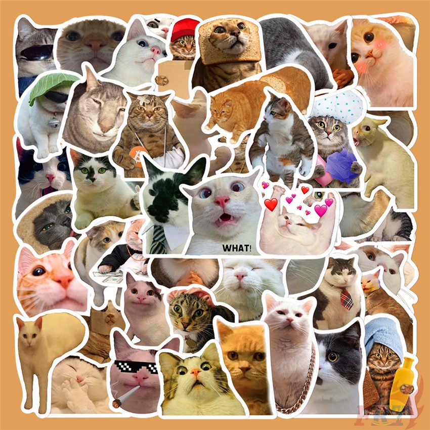 funny-cats-emoji-series-01-stickers-50pcs-set-diy-fashion-waterproof