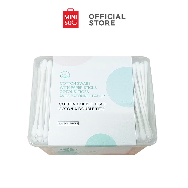 MINISO Premium Natural Cotton Swabs with Paper Sticks Shopee Philippines