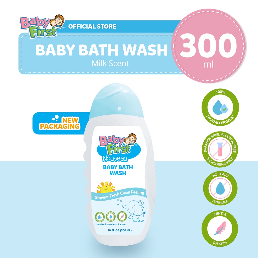 Baby First Nouveau Baby Bath Wash 300ml Milk Scent
