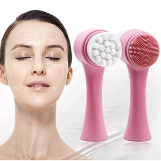 ln stock2022Philippines Top1 Double Side Silicone Facial Cleanser Brush Portable 3D Face Cleaning #2