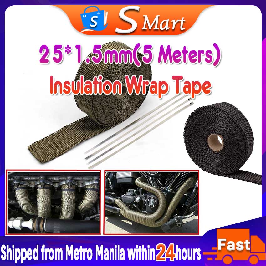 5m Motorcycle Exhaust Thermal Exhaust Heat Tape Wrap Pipe Wrap Shields