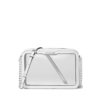 AUTHENTIC Michael Kors MK JET SET EAST WEST CLEAR LOGO CROSSBODY WHITE BAG  | Shopee Philippines