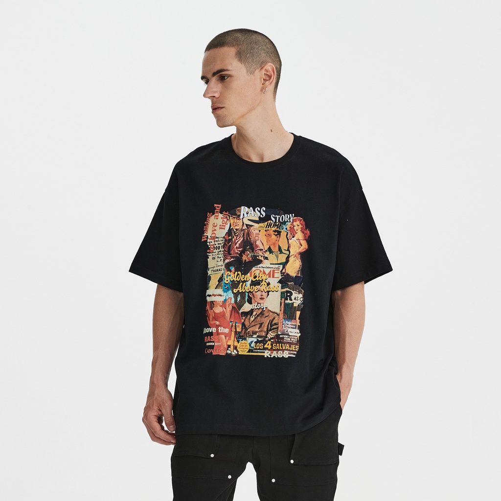 t shirt for men American portrait vintage print oversized back and white cotton plus size 3xl top
