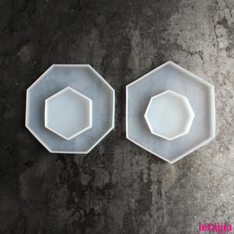Little Golden Dragon Hexagonal Base Coaster Swing Table DIY Epoxy Plaster Candle Diffuser Stone Silicone Pressure Plate Mold