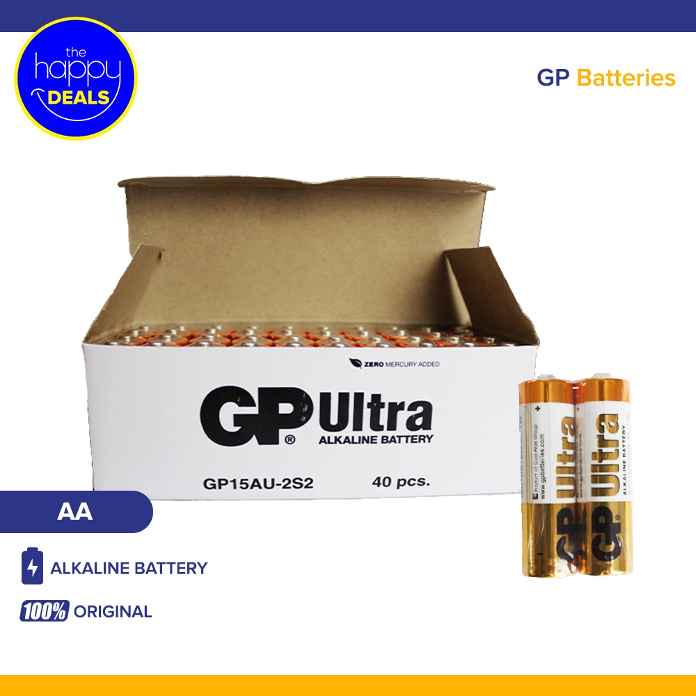 GP Ultra Alkaline AA Battery (40pcs/box) Shopee Philippines