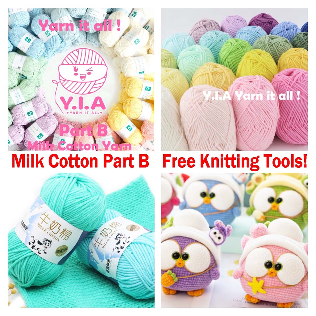 Mc B 5 Plys Smooth Milk Fiber Knitting Wool Crochet Yarn Cotton Hand