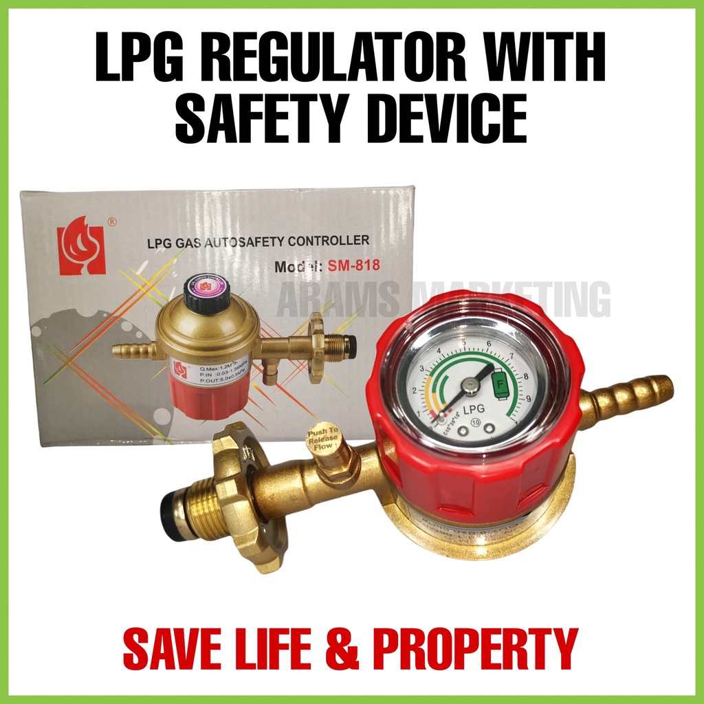 Best Selling LPG Gas Regulator with Gauge Auto Safety Controller lpg