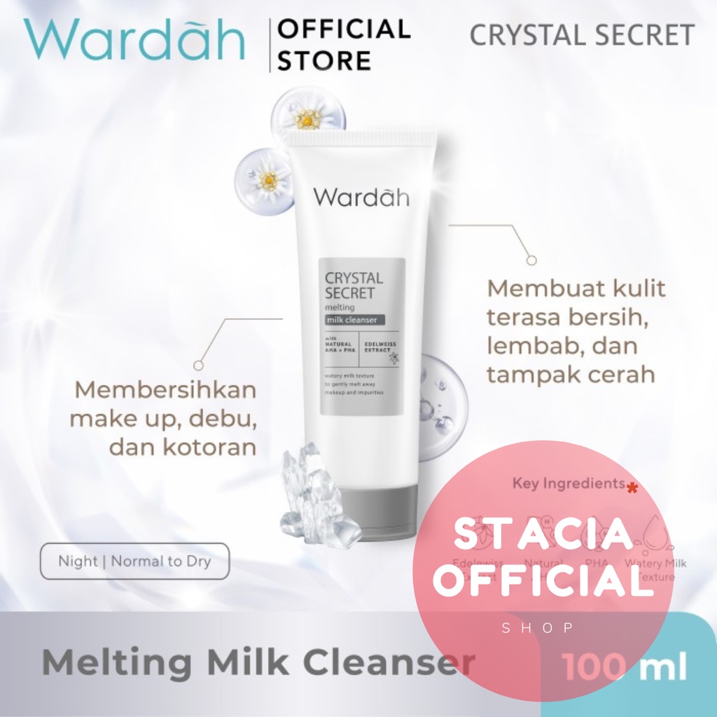 Wardah Crystal Secret Melting Milk Cleanser | White Secret Pure ...