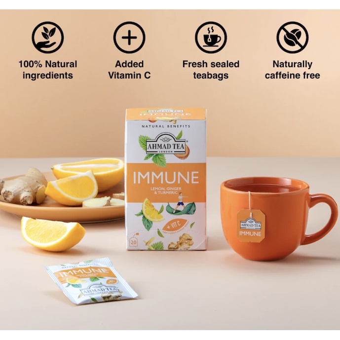 AHMAD Tea Immune Lemon, Ginger & Turmeric | Shopee Philippines