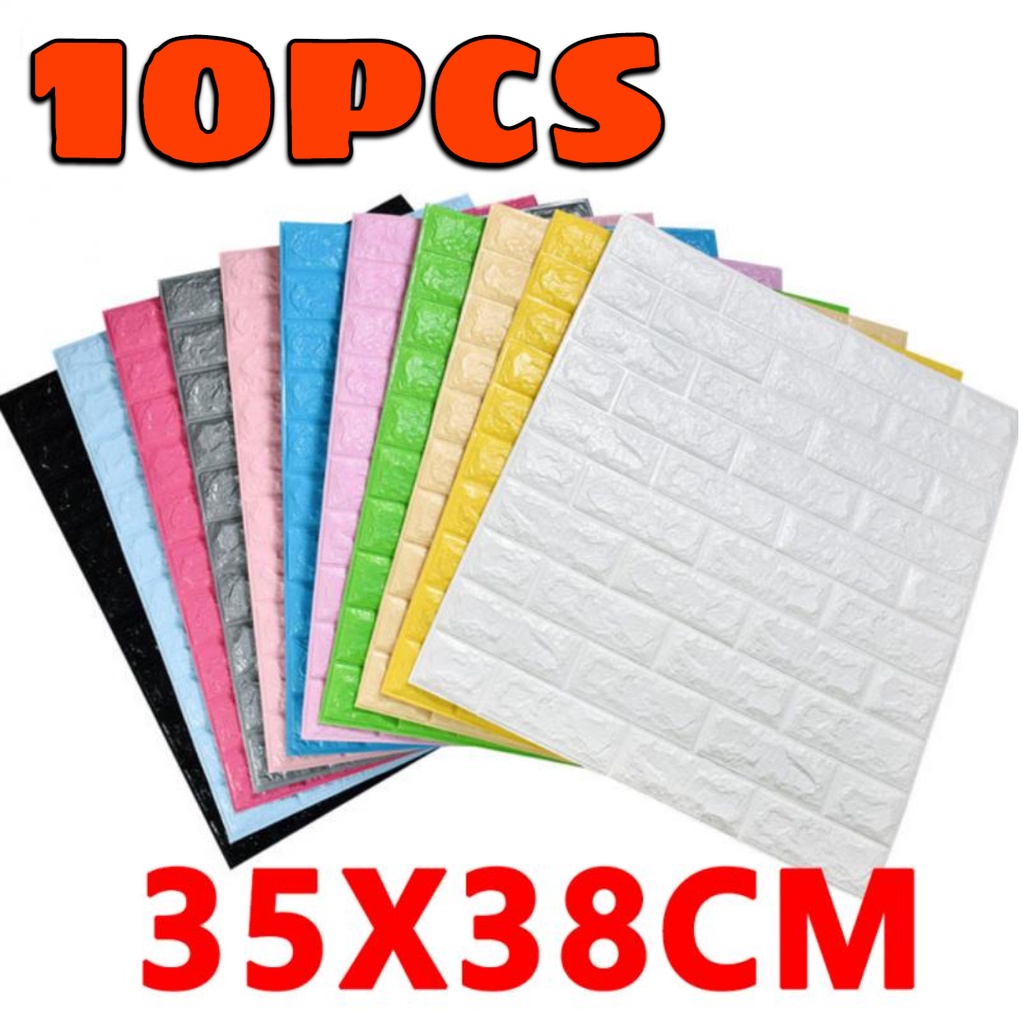 10pcs Wallpaper Brick 35×38cm Foam 3D WallPaper Brick DIY Waterproof