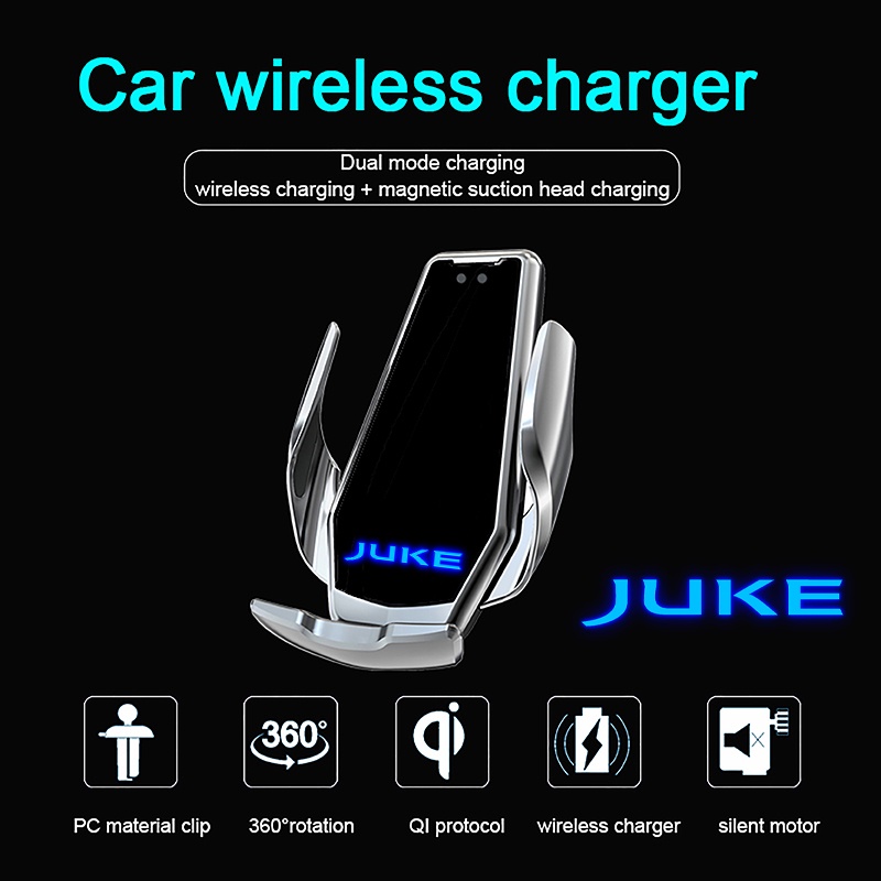 Smart Induction Wireless Charging Car Phone Holder LOGO Light For
