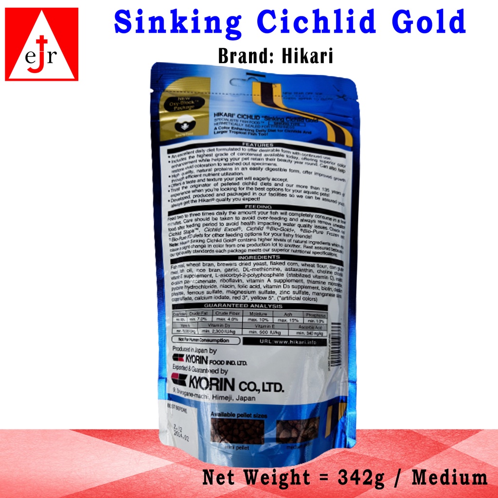eJr Store - Hikari Sinking Cichlid Gold (Medium) 342g for Aquarium Cichlid Fish #2