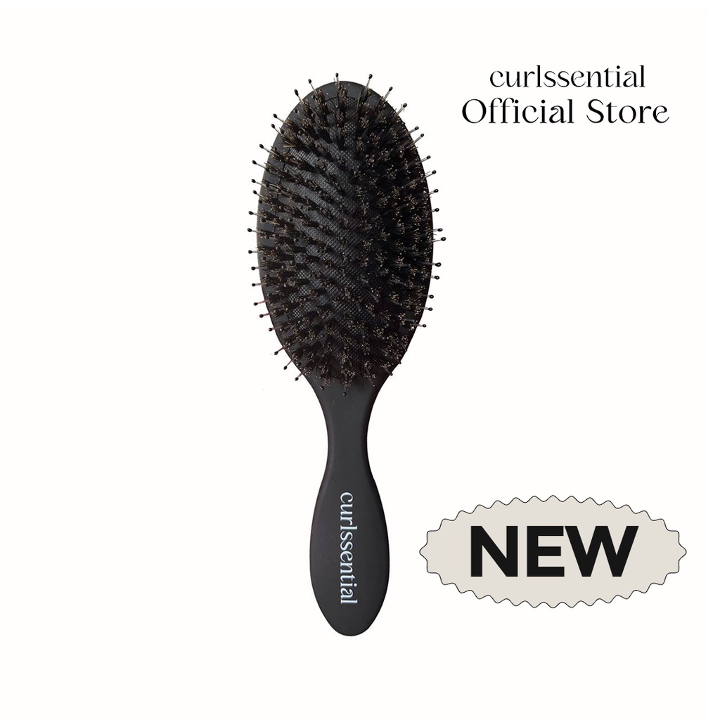 Curlssential Boar Brush [Curly Hair, Wavy Hair, Detangling, Bristle, Styling, Comb] Shopee