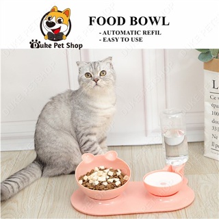 HOT✜❀2 In 1 Pet Bowl Automatic Feeder Dog Cat Food Bowl Pet Water Dispenser Drinking Pet Dish Pet Su