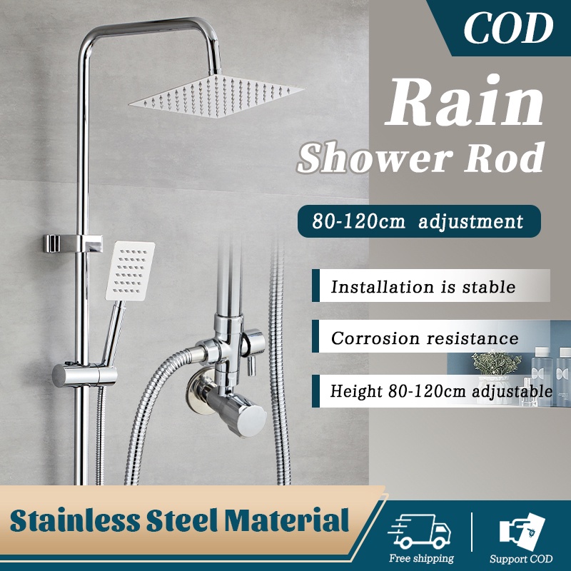 Shower Set 304 Stainless Steel Bathroom Shower height adjustable 2 in 1 Single Inlet Shower