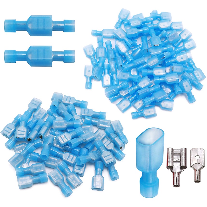 2216 Awg Female Spade Disconnect Connectors Terminals Nylon Fully