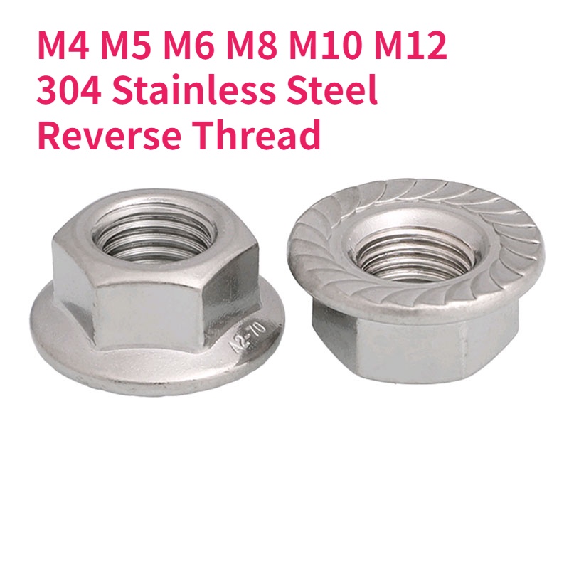 M4 M5 M6 M8 M10 M12 304 Stainless Steel Reverse Thread Hex Hexagon