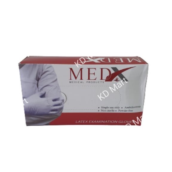 MEDX Latex Examination Gloves Non Sterile 100pcs (Medium and Large) Shopee Philippines