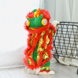 ✻❐◎Lion dance cat clothes dog lion dance clothes pet New Year clothes vibrato with the same style an